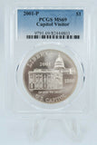 2001-P PCGS MS69 Capitol Visitor Commemorative Silver Dollar Business Strike $1