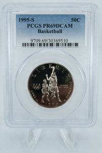 1995-S PCGS PR69DCAM Basketball Clad Commemorative Proof 50C