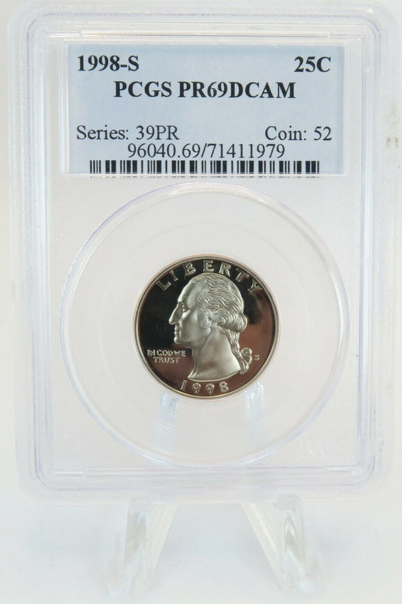 1998-S PCGS PR69DCAM Washington Quarter Proof 25C