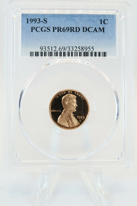 1993-S PCGS PR69RD DCAM Lincoln Cent Proof 1C