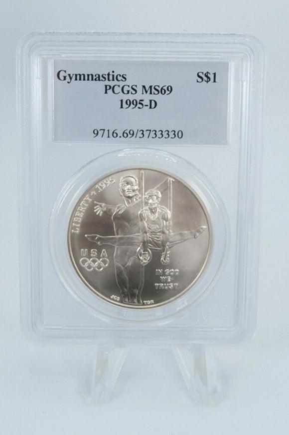 1995-D PCGS MS69 Gymnastics Commemorative Silver Dollar Business Strike $1