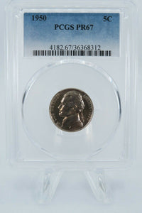 1950-P PCGS PR67 Jefferson Nickel Proof 5C