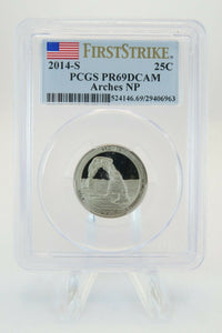 2014-S PCGS PR69DCAM Arches National Park NP Quarter Proof 25C