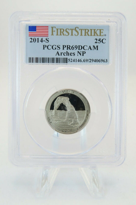 2014-S PCGS PR69DCAM Arches National Park NP Quarter Proof 25C