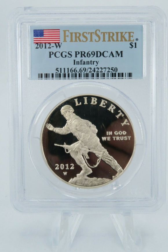 2012-W PCGS PR69DCAM Infantry Modern Commemorative Silver Proof $1