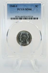 1948-S PCGS MS66 Jefferson Nickel Business Strike 5C