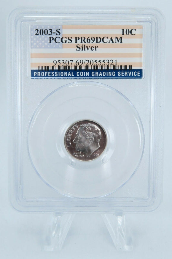 2003-S PCGS PR69DCAM Silver Roosevelt Dime Proof 10C