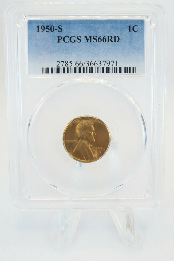 1950-S PCGS MS66RD Lincoln Wheat Cent Business Strike 1C