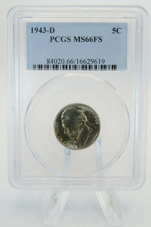 1943-D PCGS MS66FS Jefferson Nickel Business Strike 5C