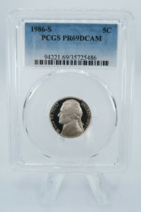 1986-S PCGS PR69DCAM Jefferson Nickel Proof 5C