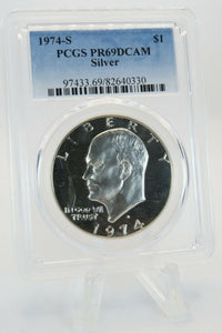 1974-S PCGS PR69DCAM Silver Eisenhower Dollar IKE Proof $1