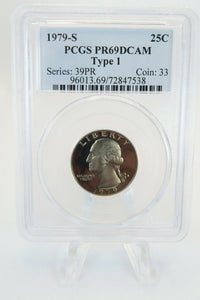 1979-S PCGS PR69DCAM Type 1 Washington Quarter Proof 25C