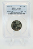 1999-D PCGS MS66 Pennsylvania State Quarter Business Strike 25C