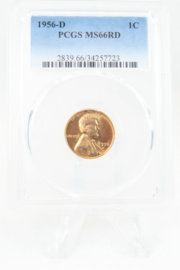 1956-D PCGS MS66RD Lincoln Wheat Cent Business Strike 1C