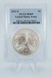 2011-S PCGS MS69 United States Army Silver Dollar Business Strike $1