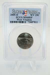 2005-D PCGS MS68SF West Virginia State Quarter Satin Finish 25C