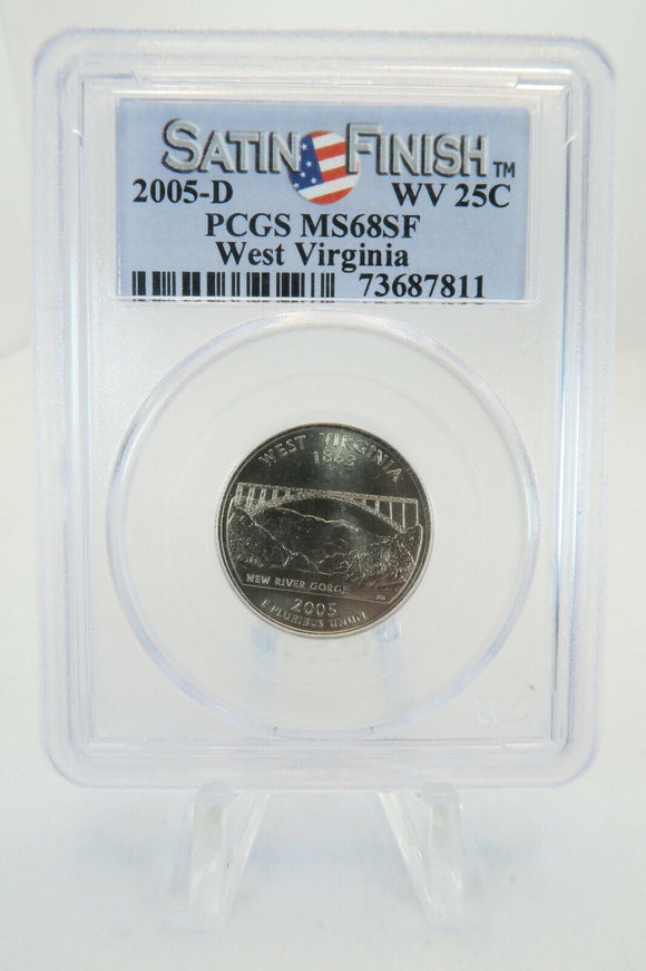 2005-D PCGS MS68SF West Virginia State Quarter Satin Finish 25C