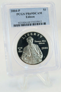 2004-P PCGS PR69DCAM Edison $1 Modern Commemorative Silver Proof