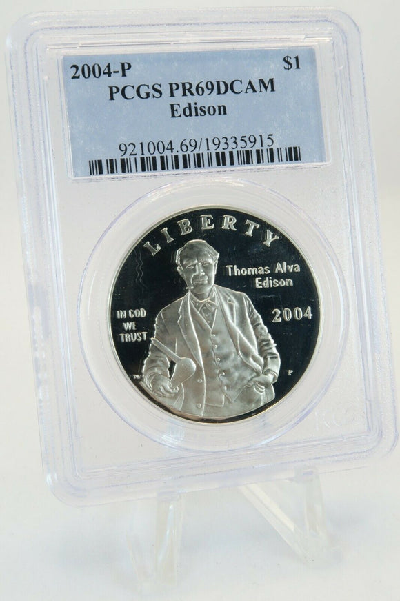 2004-P PCGS PR69DCAM Edison $1 Modern Commemorative Silver Proof