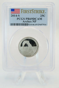 2014-S PCGS PR69DCAM Arches National Park NP Quarter Proof 25C