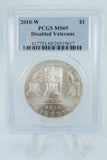 2010-W PCGS MS69 Disabled Veterans Silver Dollar Business Strike $1