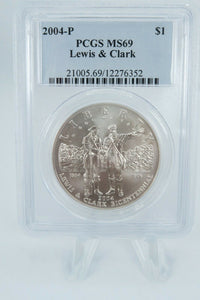 2004-P PCGS MS69 Lewis & Clark Commemorative Silver Dollar Business Strike $1