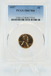 1957-P PCGS PR67RD Lincoln Cent Proof 1C