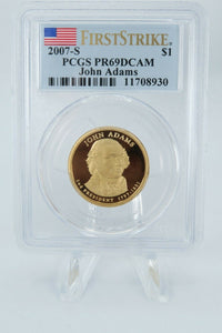 2007-S PCGS PR69DCAM John Adams Presidential Dollar Proof $1