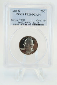 1986-S PCGS PR69DCAM Washington Quarter Proof 25C