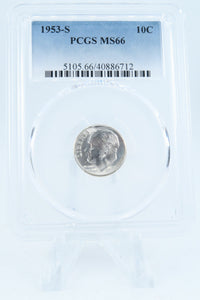 1953-S PCGS MS66 Roosevelt Dime Business Strike 10C