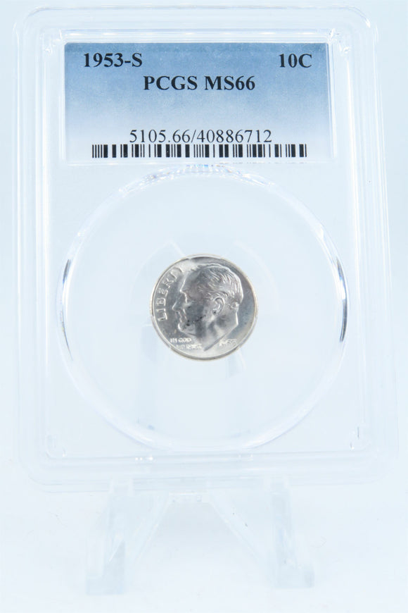 1953-S PCGS MS66 Roosevelt Dime Business Strike 10C