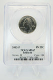 2002-P PCGS MS67 Indiana State Quarter Business Strike 25C