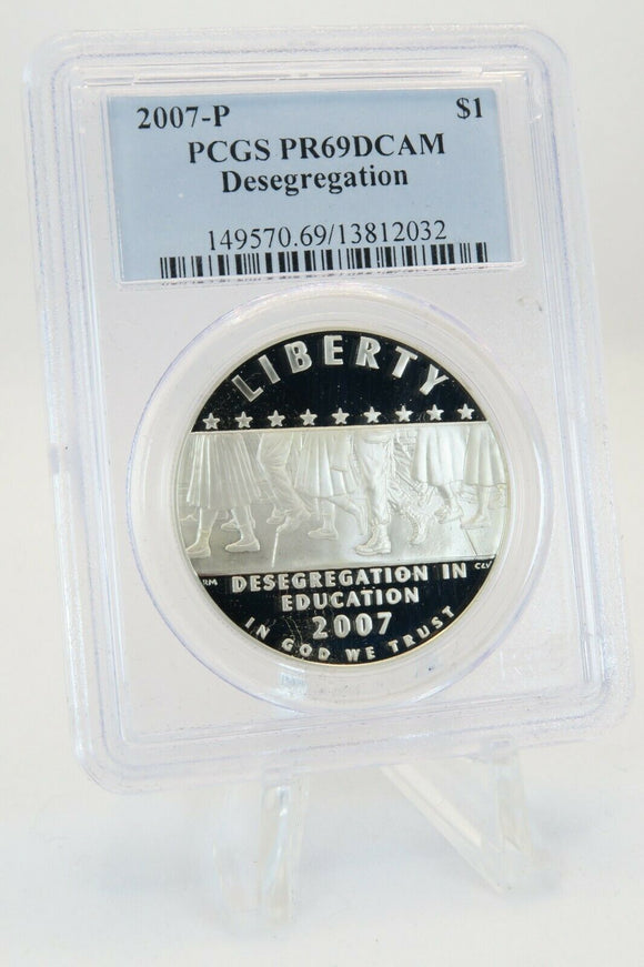 2007-P PCGS PR69DCAM Desegregation $1 Modern Commemorative Silver Proof