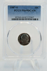 1987-S PCGS PR69DCAM Roosevelt Dime Proof 10C