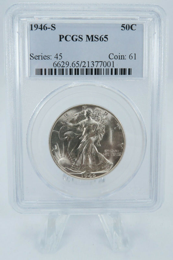 1946-S PCGS MS65 Walking Liberty Half Dollar Business Strike Walker Silver 50C