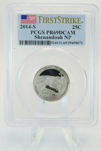 2014-S PCGS PR69DCAM Shenandoah National Park NP Quarter Proof 25C