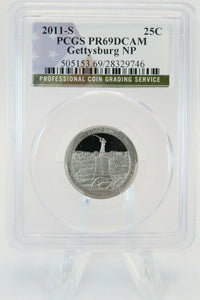 2011-S PCGS PR69DCAM Gettysburg National Park NP Quarter Proof 25C