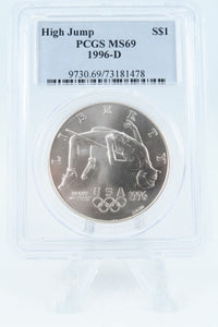 1996-D PCGS MS69 High Jump Silver Modern Commemorative Dollar