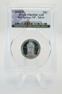 2010-S PCGS PR69DCAM Silver Hot Springs National Park State Quarter Proof 25C