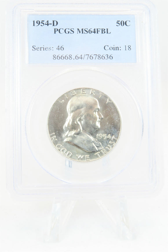 1954-D PCGS MS64FBL Franklin Half Dollar Full Bell Lines 50C