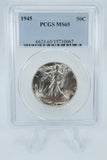 1945-P PCGS MS65 Walking Liberty Half Dollar Business Strike Walker Silver 50C